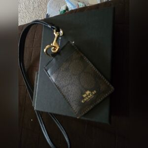 Mens brown black lanyard New coach